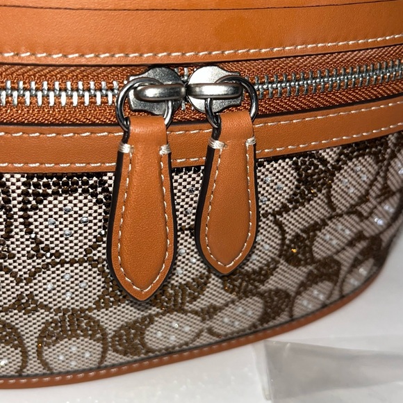 Coach Trail Bag Crystal Signature Jacquard Silver/Burnished Amber, 2 straps 🤎✨ - Picture 3 of 16